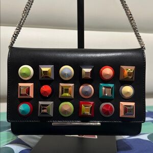 Fendi Black Stud-Embellished Shoulder Bag